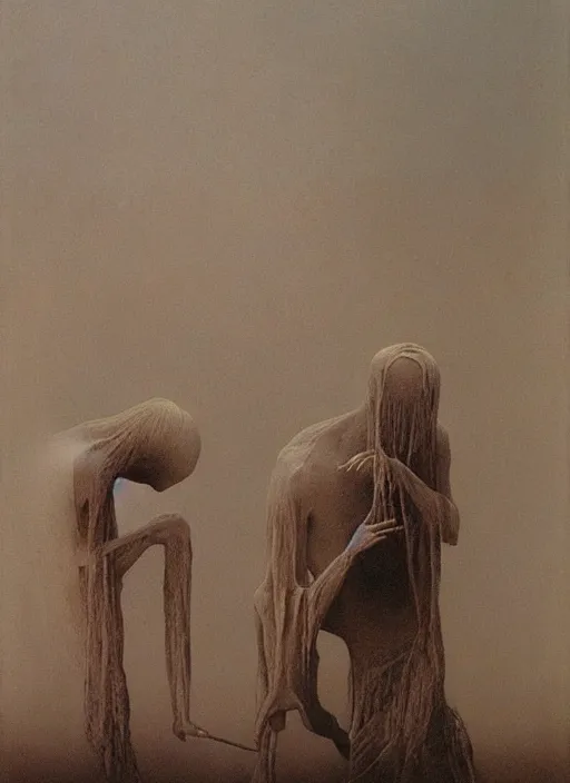 Image similar to devouring painted by zdzislaw beksinski