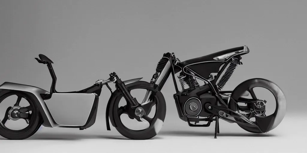 Image similar to half car, half motorbike, half washing machine. industrial design