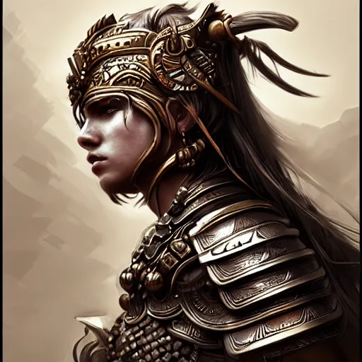 Image similar to beautiful extremely detailed intricate concept art depicting a warrior by wlop. shining jewelry. bcy. net