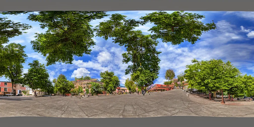 Prompt: A 360 panoramic HDRI image of the street