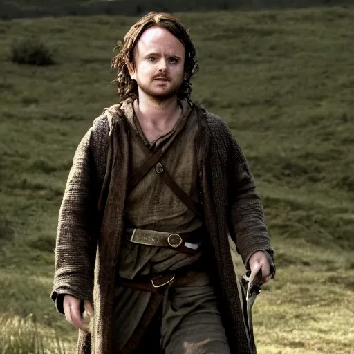 Image similar to Aaron Paul as Frodo, still from Lord of the Rings