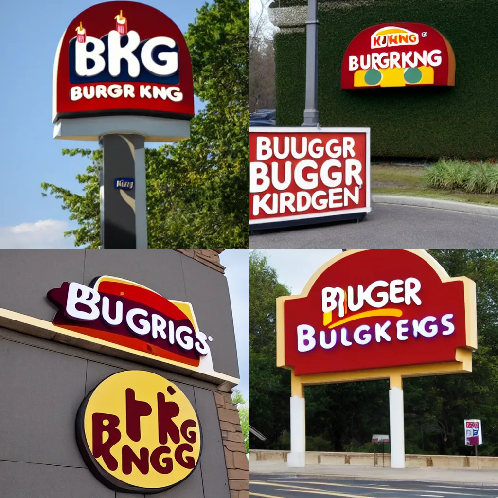 Prompt: a sign saying burger king