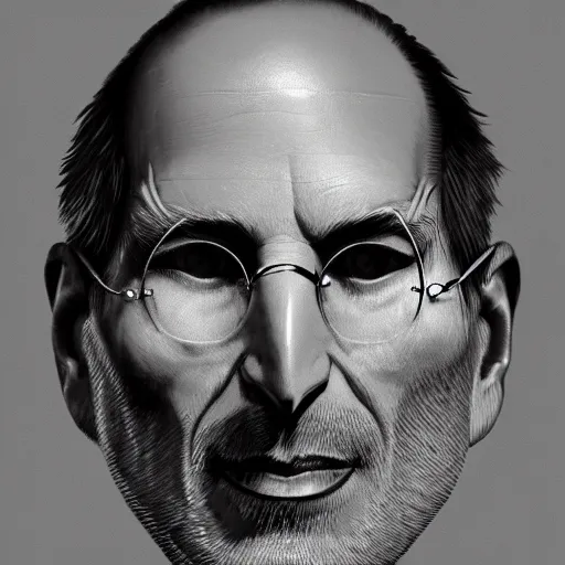 Image similar to steve jobs head in jar, concept art of biological hacking by giger and jama jurabaev, still film, cinematic shot, brush hard, artstation, for aaa game, high quality, brush stroke