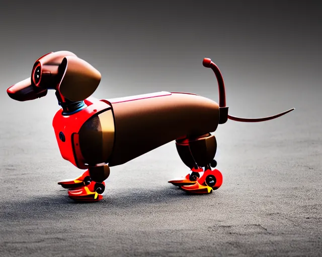 Image similar to dachshund robot, 4 k