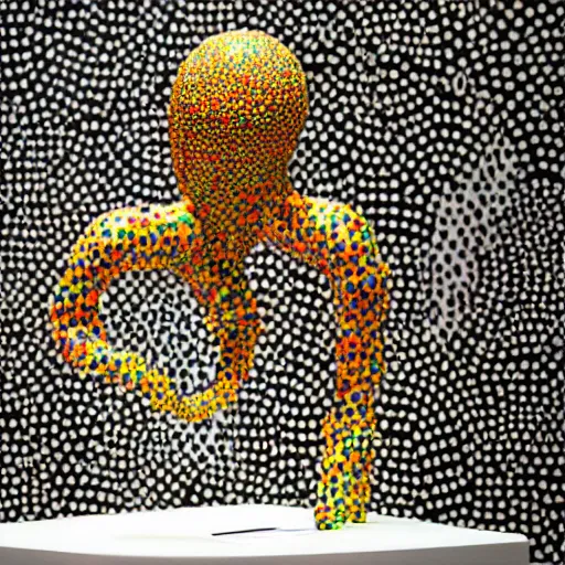 Image similar to a sculpture of yayoi kusama