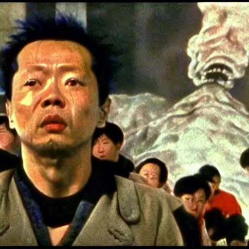 Image similar to film still from 鉄 男 tetsuo 1 9 8 9