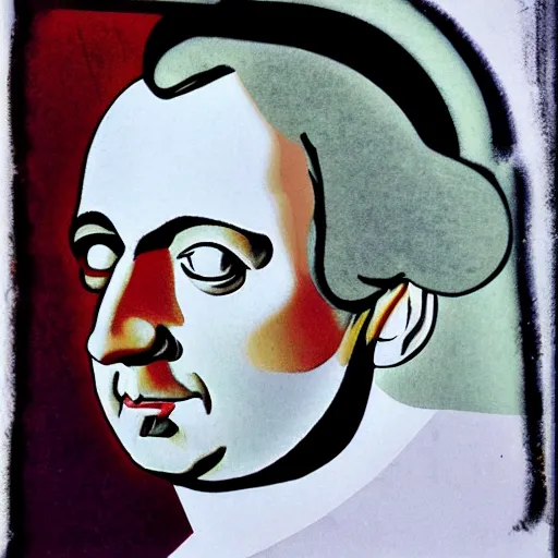 Prompt: a portrait of Mozart in Bauhaus style