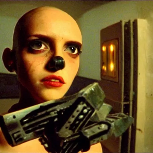 Image similar to movie still of a cyborg, cinematic composition, cinematic light, by gaspar noe