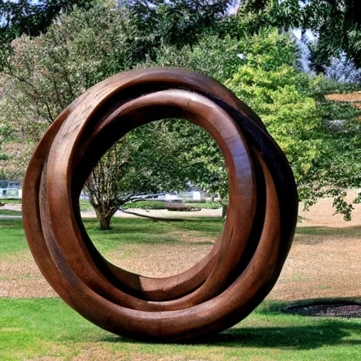 Prompt: sculpture by ursula von rydingsvard shaped like an ouroboros