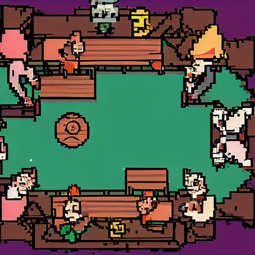 Prompt: important pirates drinking grog in a tavern table 16 bit