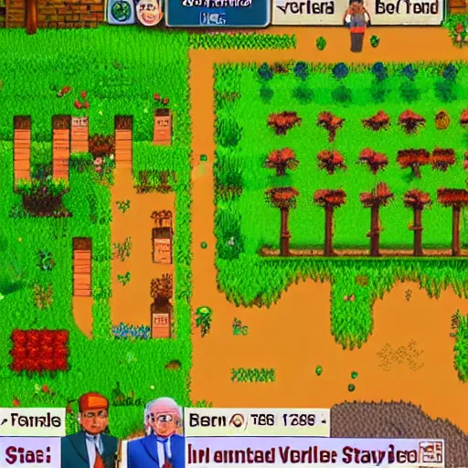 Image similar to Bernie Sanders in Stardew Valley 4k