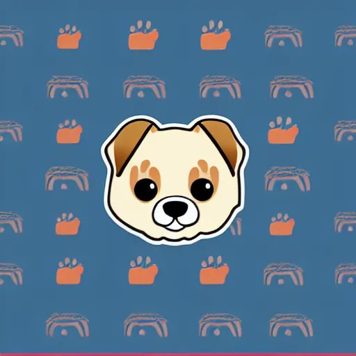Prompt: cute puppy as an svg sticker, 2 d, flat, vector art