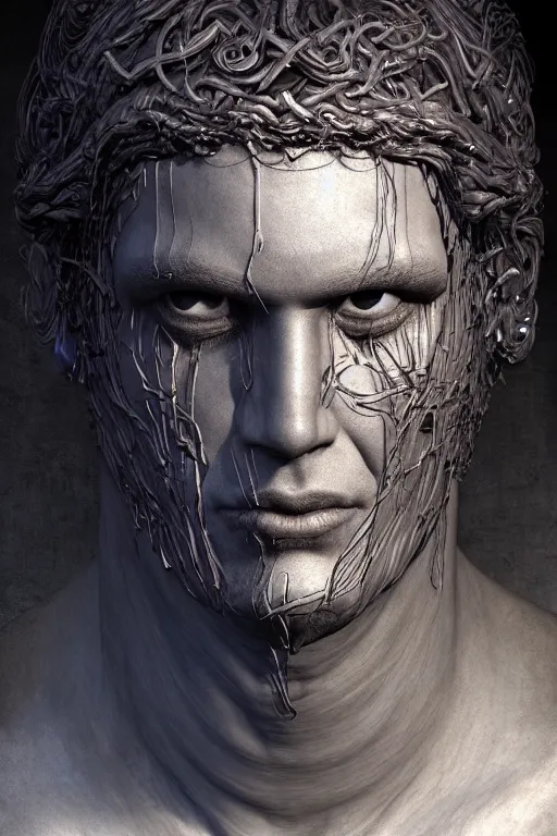 Image similar to cyclops from the odyssey homer's iliad, one - eyed man, intricate, ethereal, by luis royo, hyper detailed, weta digital, ray trace, unreal engine, trending on artist, beautifully lit, cinematic, soft light, photorealistic, volumetric, realistic, glossy, 8 k post - production, masterpiece, luxury, smooth