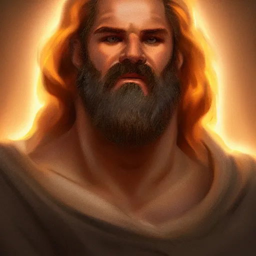 Prompt: portrait of Zeus, backlighting, golden hour, contrast, detailed, focus, digital painting, concept art, illustration, 4k, artstation, art Steven Stahlberg and Goya