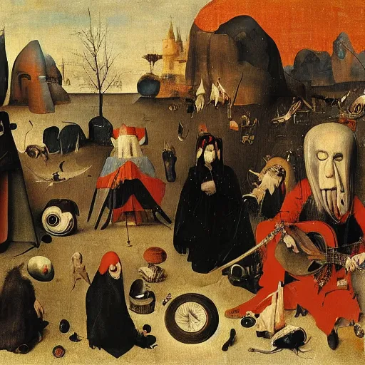 Image similar to rolling stones by hieronymus bosch