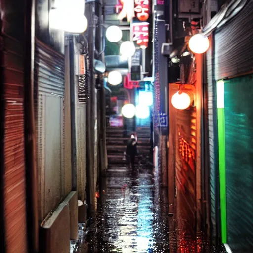 Image similar to seoul alleyway, rainy night