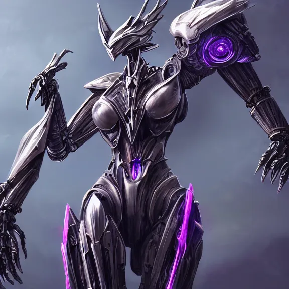 Image similar to extremely detailed ground shot of a giant beautiful stunning goddess 1000 meter tall anthropomorphic hot robot mecha female dragon, silver sharp streamlined armor, detailed head, sharp claws, glowing Purple LED eyes, sitting elegantly om a mountain, behind a tiny village the size of her foot, micro pov, dragon art, warframe fanart, Destiny fanart, macro art, giantess art, furry art, furaffinity, high quality 3D realism, DeviantArt, Eka's Portal, HD