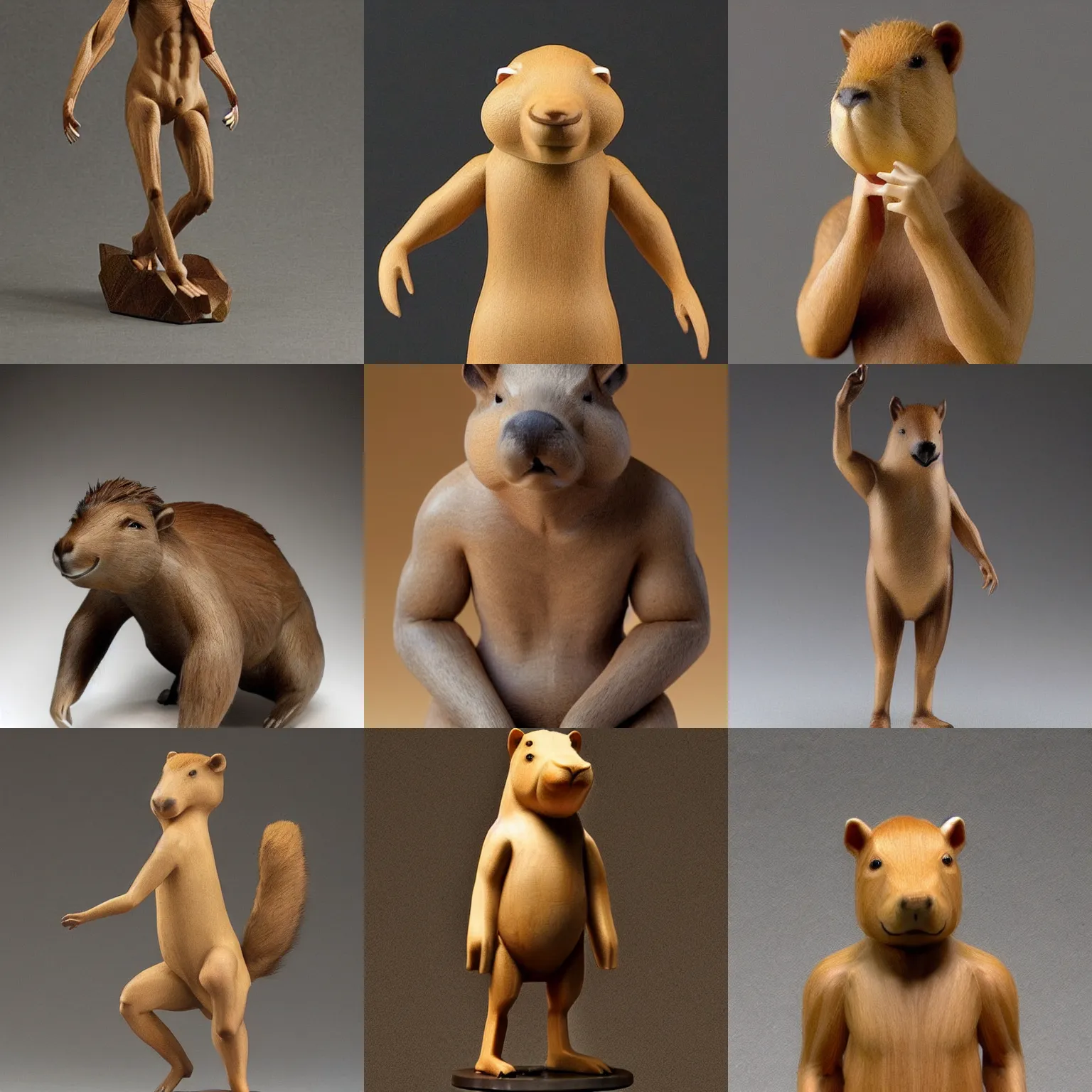 Prompt: A figure of a human-ish capybara, by Kon Satoshi, beautiful, epic, carefully designed, detailed