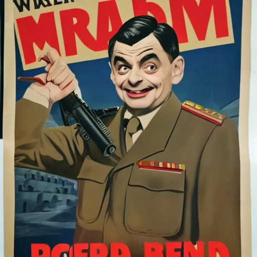 World War 2 propaganda poster about Mr Bean | Stable Diffusion | OpenArt