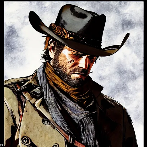 a wanted poster of arthur morgan from red dead, Stable Diffusion