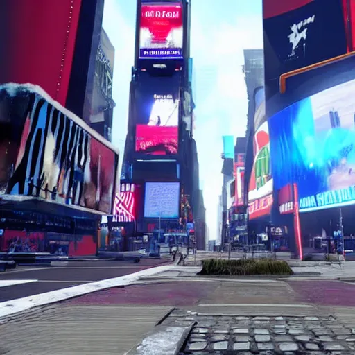 Image similar to still image of times square in the tower of destiny 2, unreal engine 5, screenshot