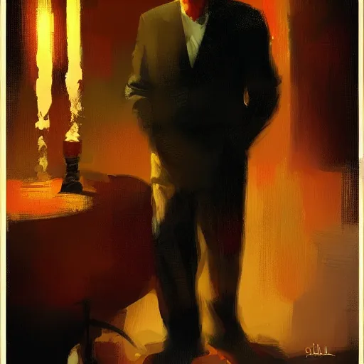 Prompt: A old comunist man, artwork by Craig Mullins, portrait, black background, candle lights, trending on artstation, cinematic