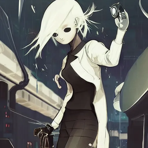 Prompt: luxury advertisement, white and khaki colors. highly detailed post-cyberpunk sci-fi close-up schoolirl in asian city in style of cytus and deemo, mysterious vibes, by Ilya Kuvshinov, by Greg Tocchini, nier:automata, set in half-life 2, beautiful with eerie vibes, very inspirational, very stylish, surrealistic, perfect digital art, mystical journey in strange world, bastion game