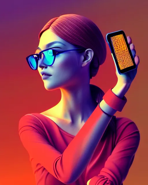 Image similar to richly detailed color illustration of a modern-problem-to-have-tech illustrated by Artgerm and Mina Petrovic and Timothy Kong and Marina Federovna. 3D shadowing