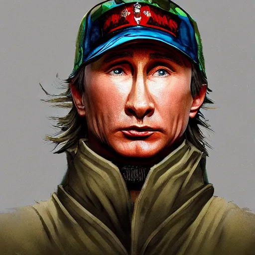 Image similar to putin eating his hat high detailed, trending on artstation perfectly detailed, high quality