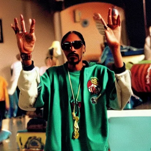 Prompt: a tv still of Snoop Dogg starring as Calvin Cambridge in Like Mike (2002)