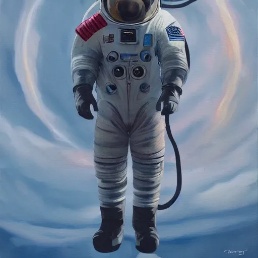 Image similar to A Fox Astronaut, oil painting, artstation, award winning,