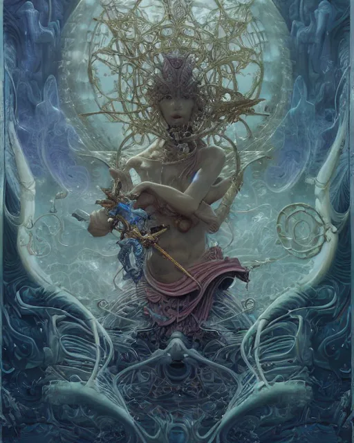 Prompt: a single floating wand, tarot card, fantasy composition made of fractals, ultra realistic, wide angle, intricate details, the fifth element artifacts, highly detailed by peter mohrbacher, hajime sorayama, wayne barlowe, boris vallejo, aaron horkey, gaston bussiere, craig mullins