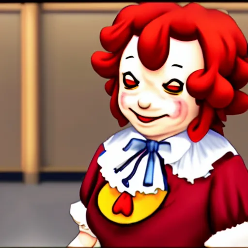 Image similar to Touhou screenshot of Ronald McDonald