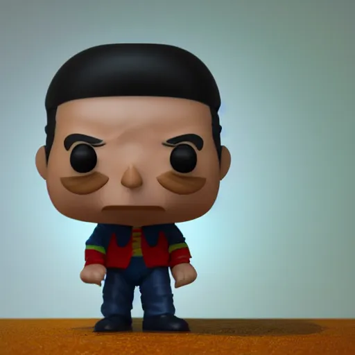 Prompt: 3 d render of funko pop figurine of hugo chavez. realistic. photo. photorealistic. detailed. high quality. high resolution. lossless quality. lossless. 8 k. hdr. 4 k. 8 k resolution. 1 6 k resolution