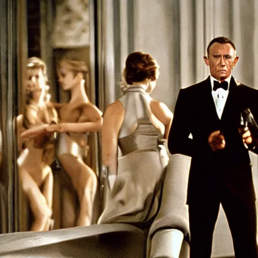 Image similar to a film still from a james bond movie