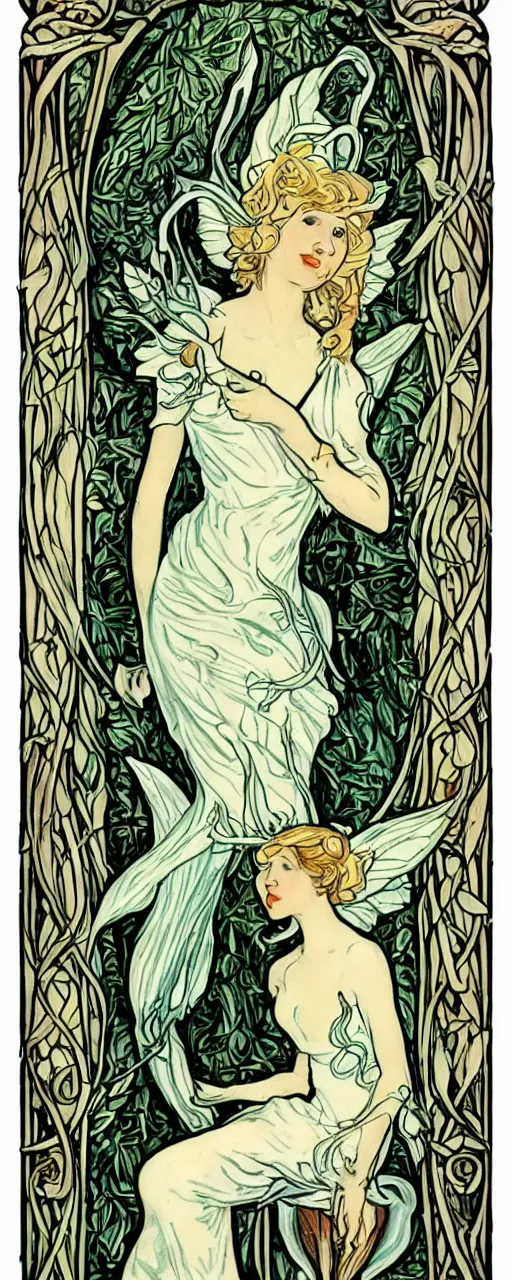 Prompt: the garlic fairy, art nouveau style