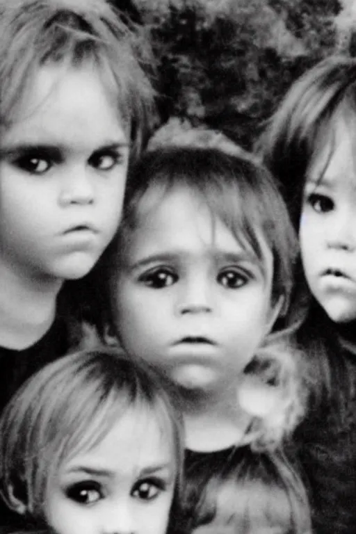 Image similar to black eyed kids, creepy