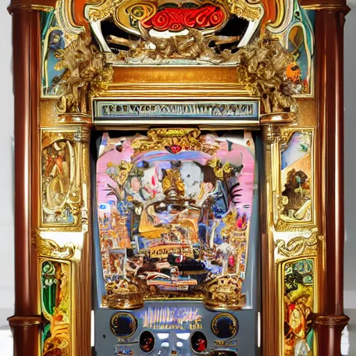 Image similar to rococo-style pinball machine