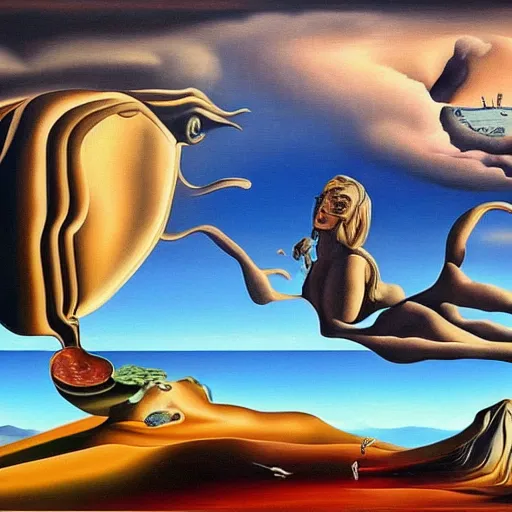 Image similar to If we had more time, We could live forever, Just you and I, We could be together, surrealism, in the style of Salvador Dali, oil on canvas, 8K beautiful detailed mural