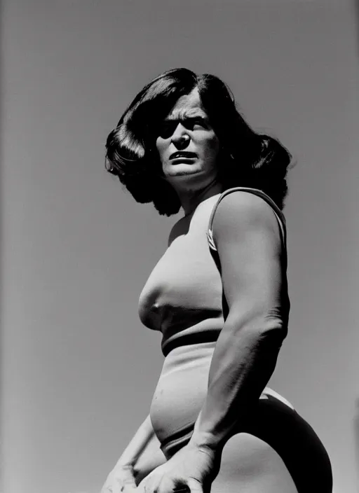 Image similar to a color photo portrait of she hulk in la by dorothea lange, dramatic lighting, 7 5 mm lens, sharp focus.