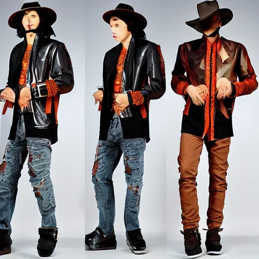 Image similar to buckskin horrorcore jacket fashion