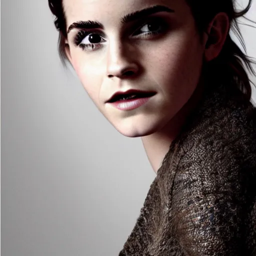 Image similar to Emma Watson modeling for Gucci, (EOS 5DS R, ISO100, f/8, 1/125, 84mm, postprocessed, crisp face, photoshopped, facial features)