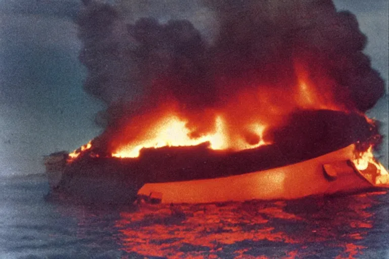 Image similar to chrevolet malibu 8 2 bursting into flames and exploding, photograph