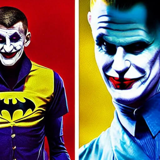 Prompt: Nikola Jokic as the joker, still from the Batman film