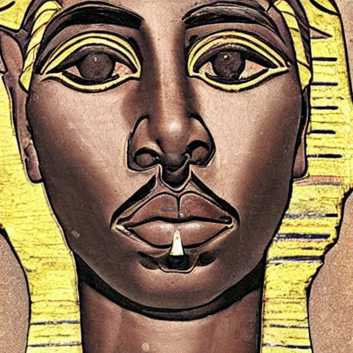 Image similar to ancient egyptian art of tupac shakur