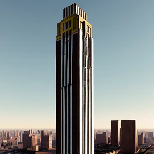 Prompt: Art deco skyscraper