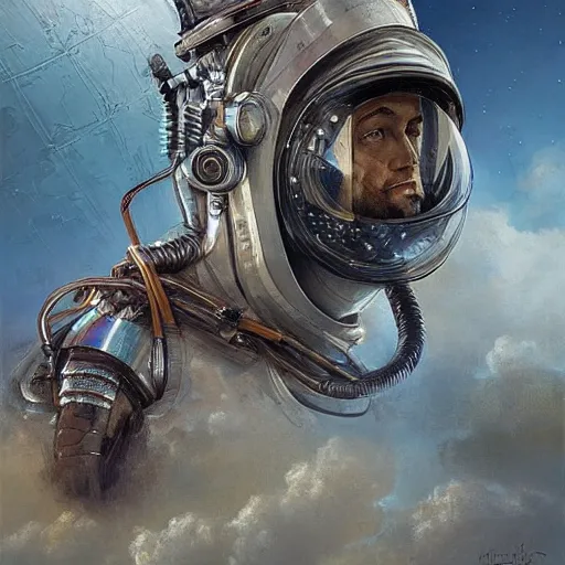 Prompt: astronaut, carrying a horse on his shoulders, industrial sci - fi, by mandy jurgens, ernst haeckel, james jean