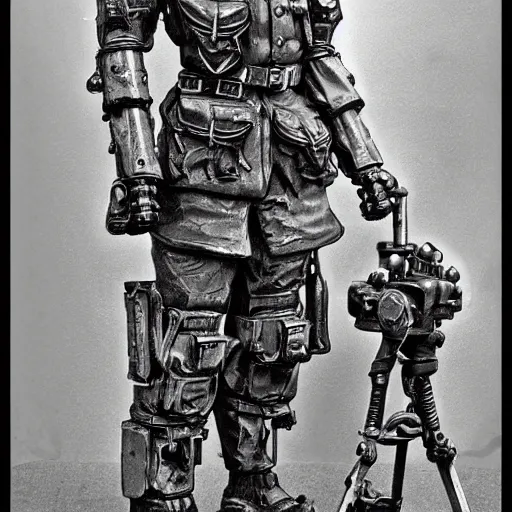 Image similar to world war one era mech, intricate, realistic, black and white