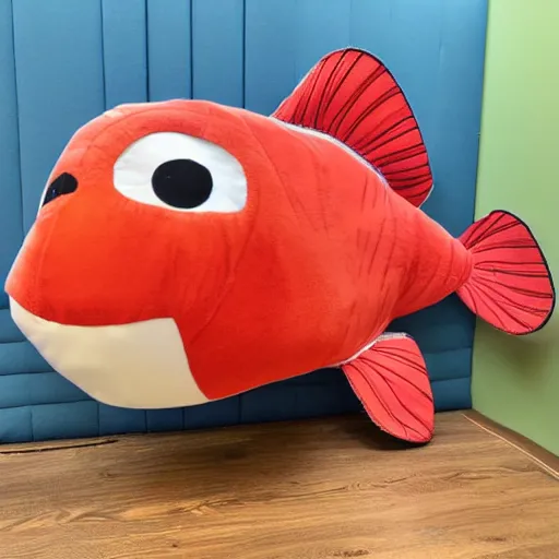 Image similar to a large Dory plush toy, realistic