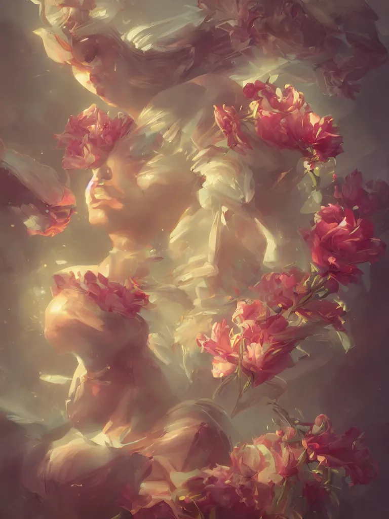 Image similar to retro painting of surreal waiim flower, by ross tran, highly detailed, hyperrealism, excellent composition, cinematic concept art, dramatic lighting, trending on artstation